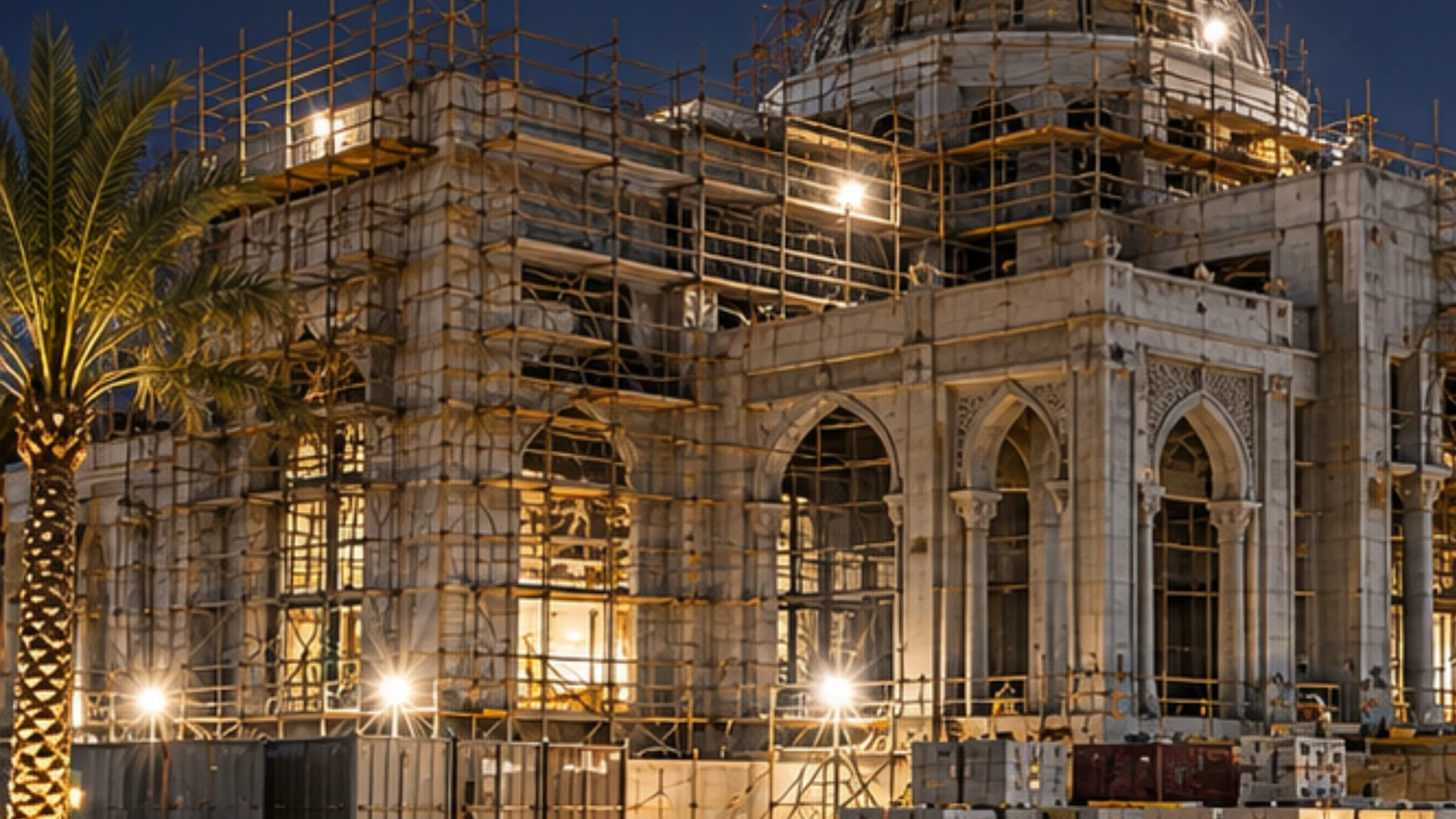 Before: Illuminated façade